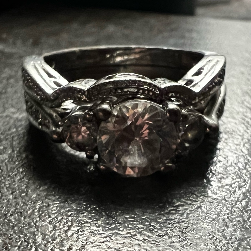 Stainless Steel Bridal Wedding Ring Set size 7